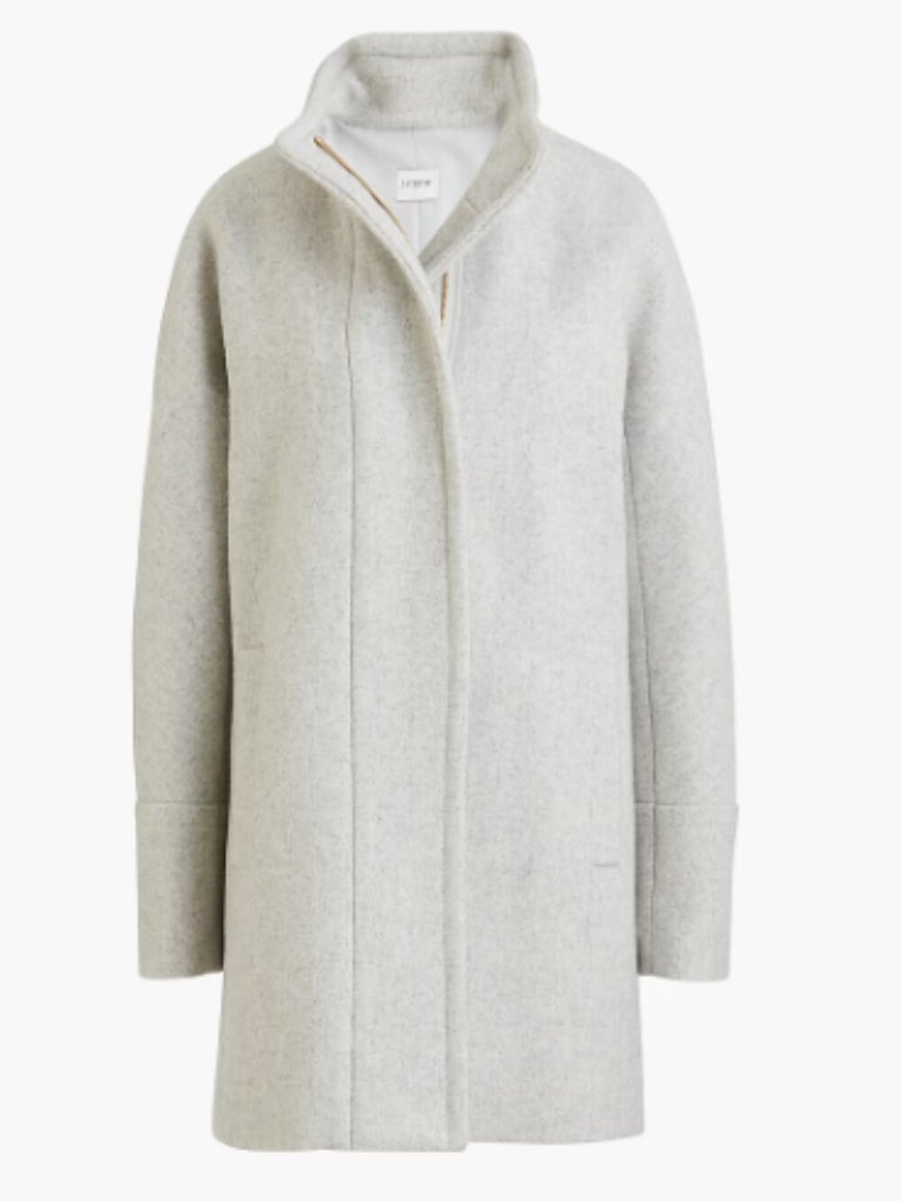 NWT J CREW City coat with button neck wool blend